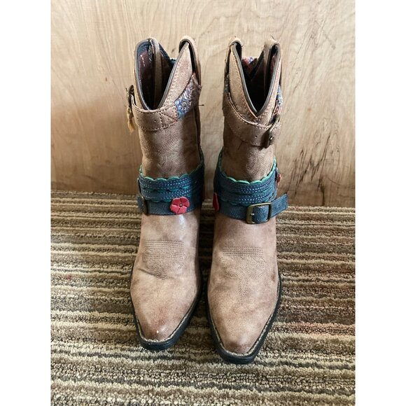 Durango Kid’s 8” Western Cowboy Boots DBT0170 Brown Mid-Calf Straps 2016 Size 4M - Picture 3 of 11